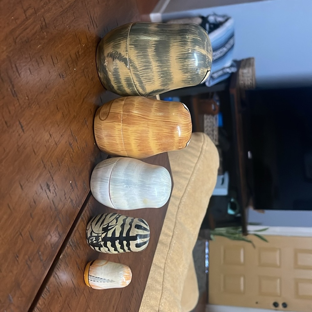 Set of Cat Nesting Dolls Vintage Wooden - Picture 4 of 4